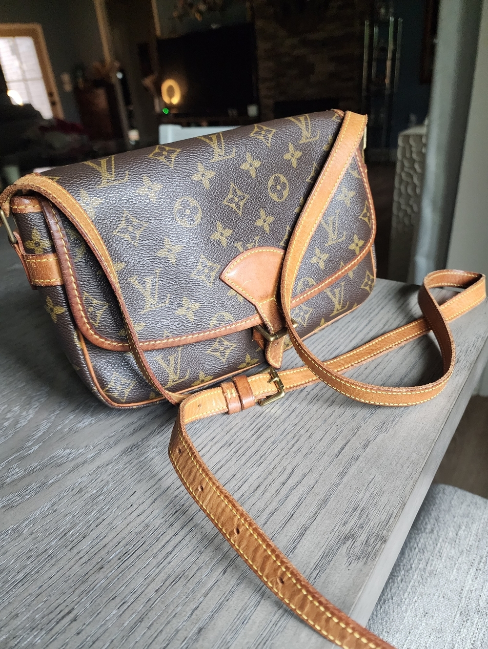 SOLD Authentic Louis Vuitton Monogram Sologne Canvas Crossbody Bag/Shoulder Bag